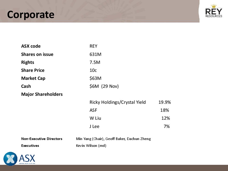 Investor Presentation – Rey Resources Ltd – slide 10
