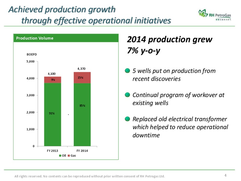 FY2014 RESULTS BRIEFING – Rh Petrogas Limited – slide 3