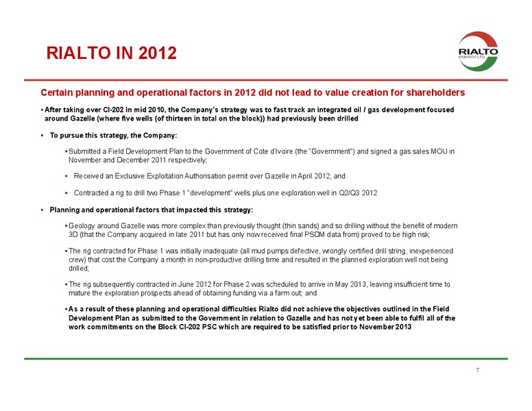JUNE 2013 INVESTOR PRESENTATION – Rialto Energy Ltd. – slide 4