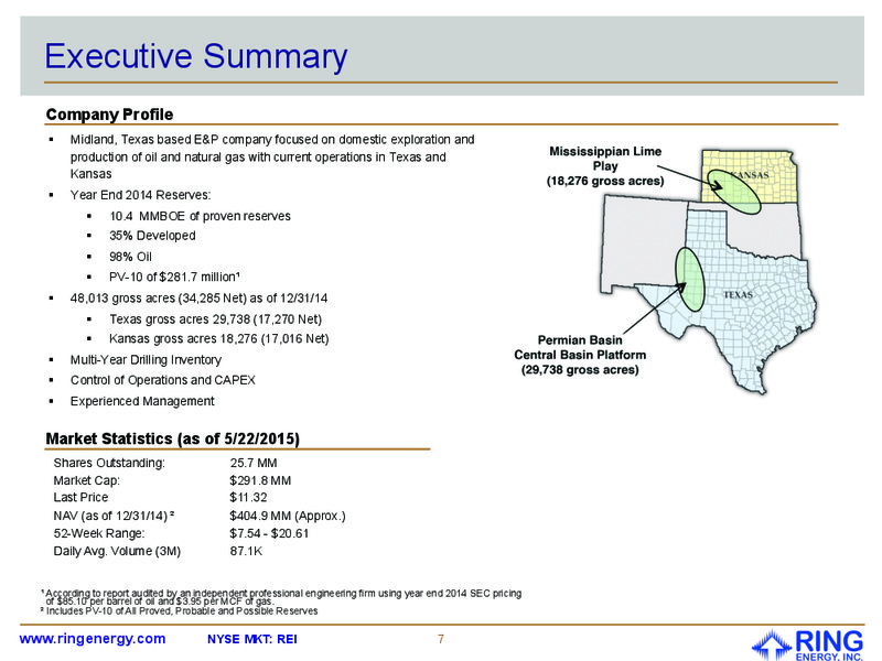 MAY 2015 CORPORATE PRESENTATION – Ring Energy Inc. – slide 6