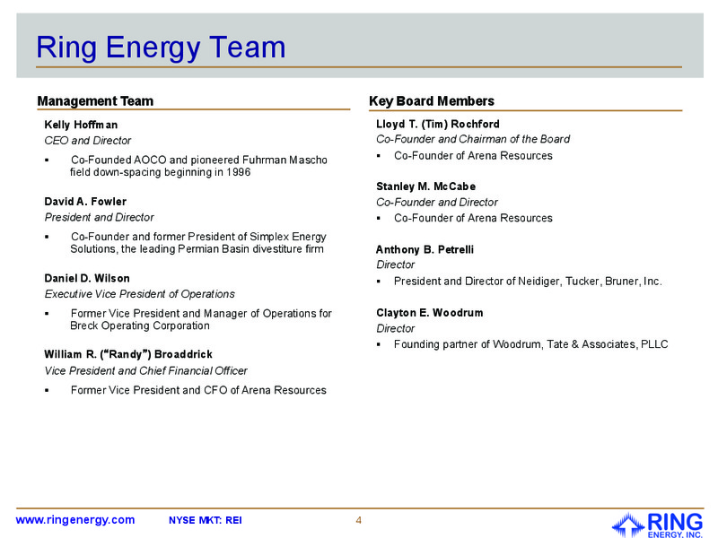 INVESTOR PRESENTATION – Ring Energy Inc. – slide 2