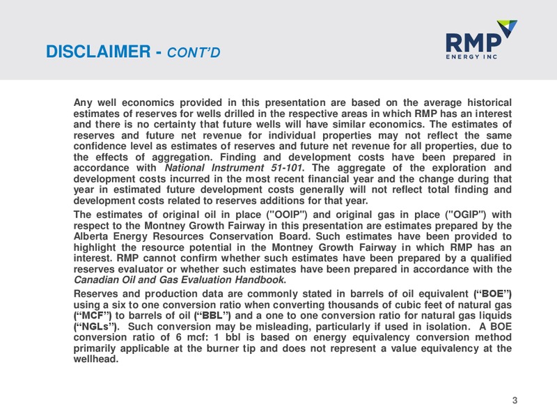 MARCH 2014 CORPORATE PRESENTATION – Rmp Energy Inc. – slide 2