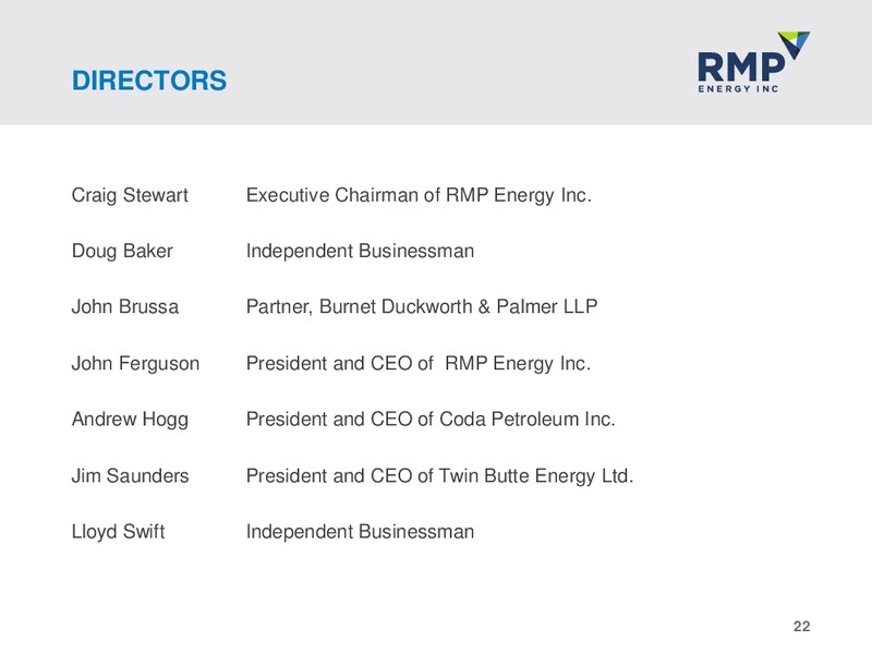 MARCH 2014 CORPORATE PRESENTATION – Rmp Energy Inc. – slide 21