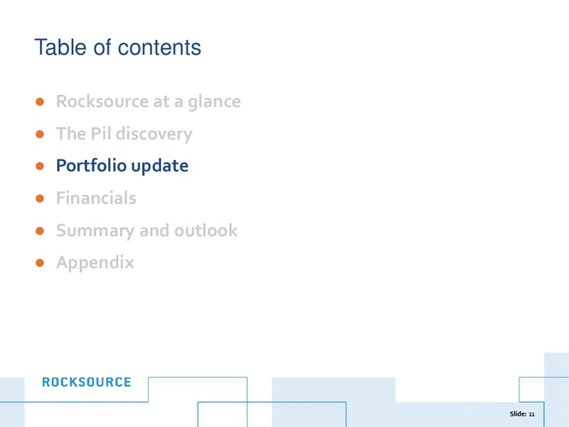Corporate Presentation – Rocksource – slide 10