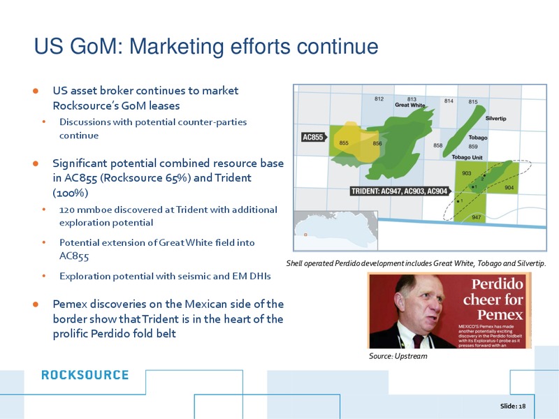 PARETO SECURITIES' 21ST ANNUAL OIL & OFFSHORE CONFERENCE – Rocksource – slide 17
