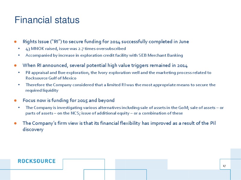 Company Update – Rocksource – slide 16