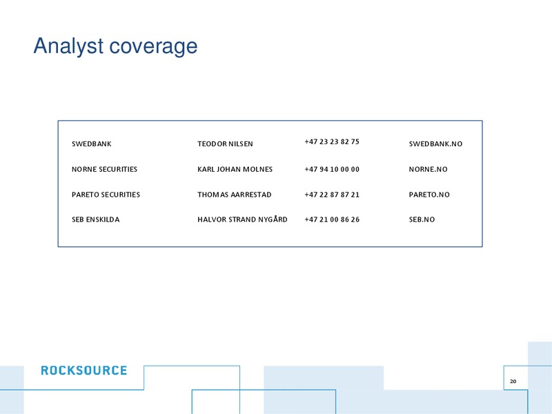 Company Update – Rocksource – slide 19