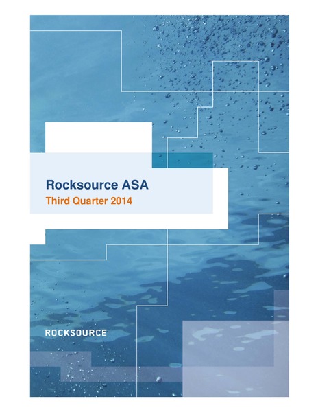 THIRD QUARTER 2014 – Rocksource – slide 1