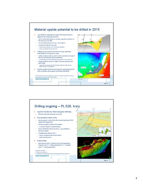 THIRD QUARTER 2014 – Rocksource – slide 7