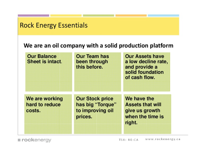Investor Presentation – Rock Energy Inc. – slide 29