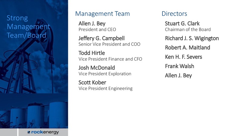 INVESTOR PRESENTATION – Rock Energy Inc. – slide 34