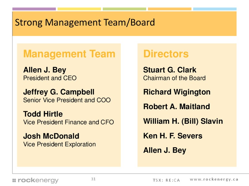 Corporate Presentation – Rock Energy Inc. – slide 30