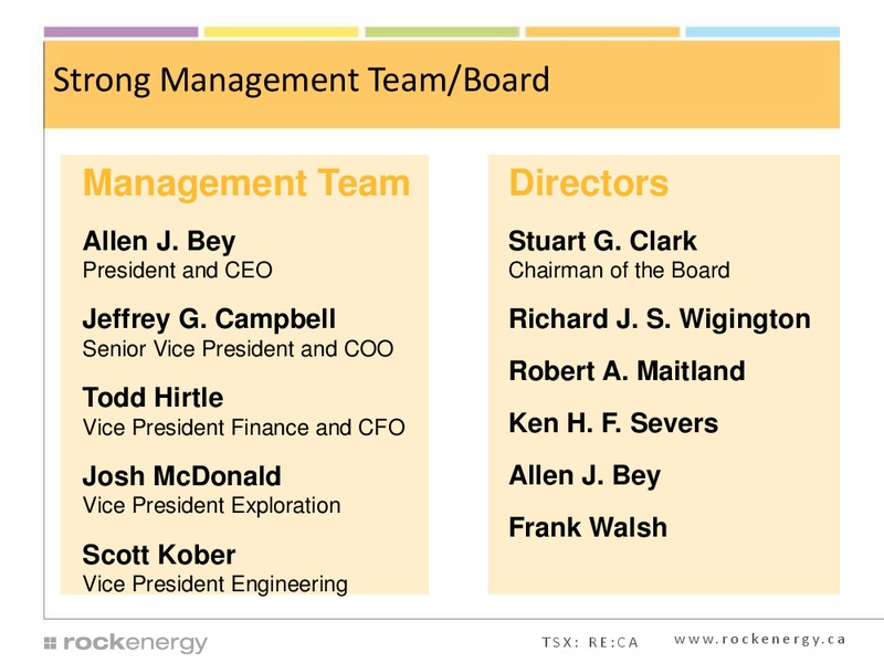 CORPORATE PRESENTATION – Rock Energy Inc. – slide 28
