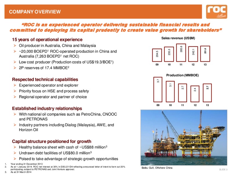 Company Update – Roc Oil – slide 2