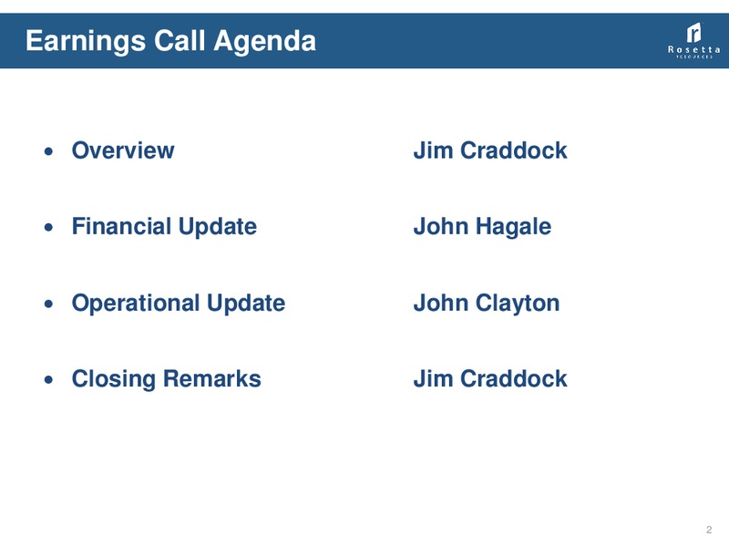 4Q & Full Year 2014 – Rosetta Resources, Inc. – slide 2