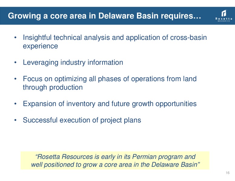 DUG Permian Basin – Rosetta Resources, Inc. – slide 15