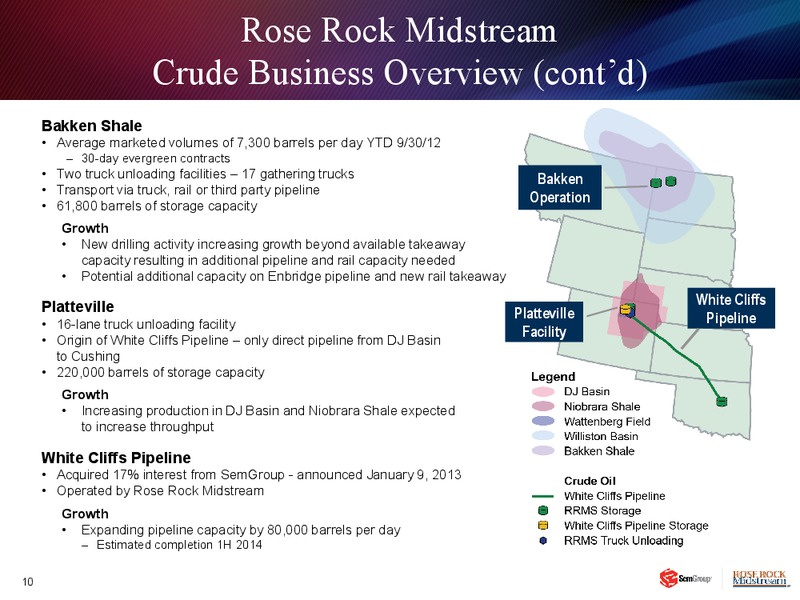 JANUARY 2013 INVESTOR PRESENTATION – Rose Rock Midstream, L.P. – slide 9