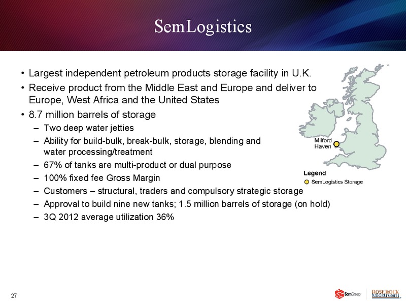 JANUARY 2013 INVESTOR PRESENTATION – Rose Rock Midstream, L.P. – slide 26