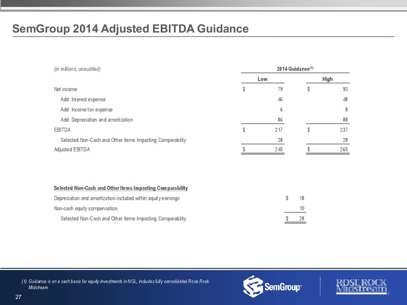 2014 First Quarter Results Earnings Conference Call – Rose Rock Midstream, L.P. – slide 26