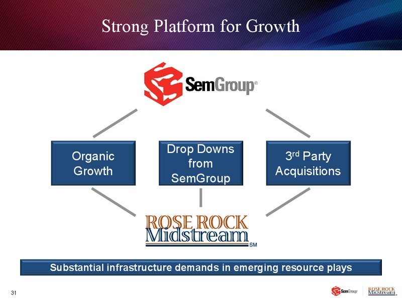 INVESTOR PRESENTAITON – Rose Rock Midstream, L.P. – slide 30