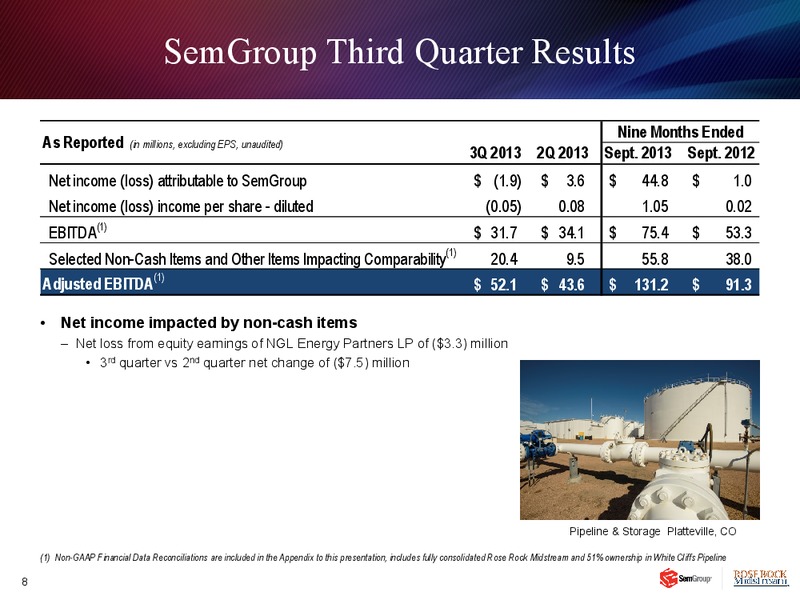 Q3 2013 EARNINGS CALL – Rose Rock Midstream, L.P. – slide 7