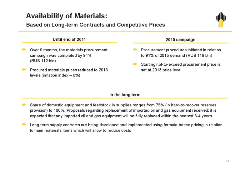 IFRS 9M2014 Results – Rosneft Oil Company – slide 13