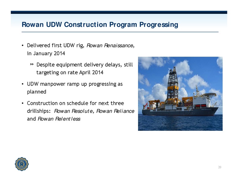 INVESTOR PRESENTATION – Rowan Companies plc – slide 19