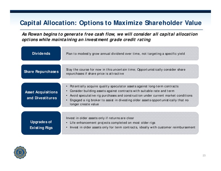 Investor Presentation – Rowan Companies plc – slide 22