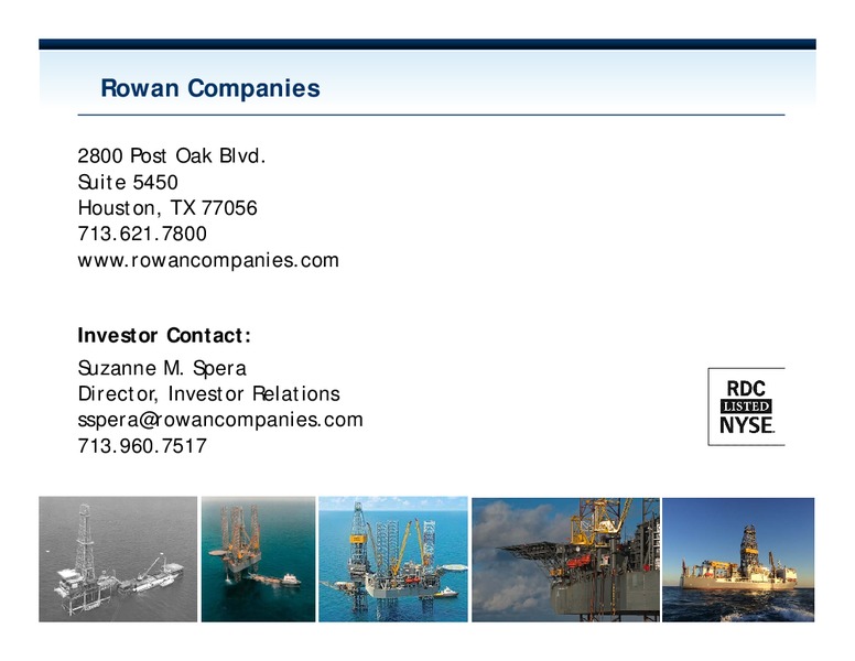 Investor Presentation – Rowan Companies plc – slide 40