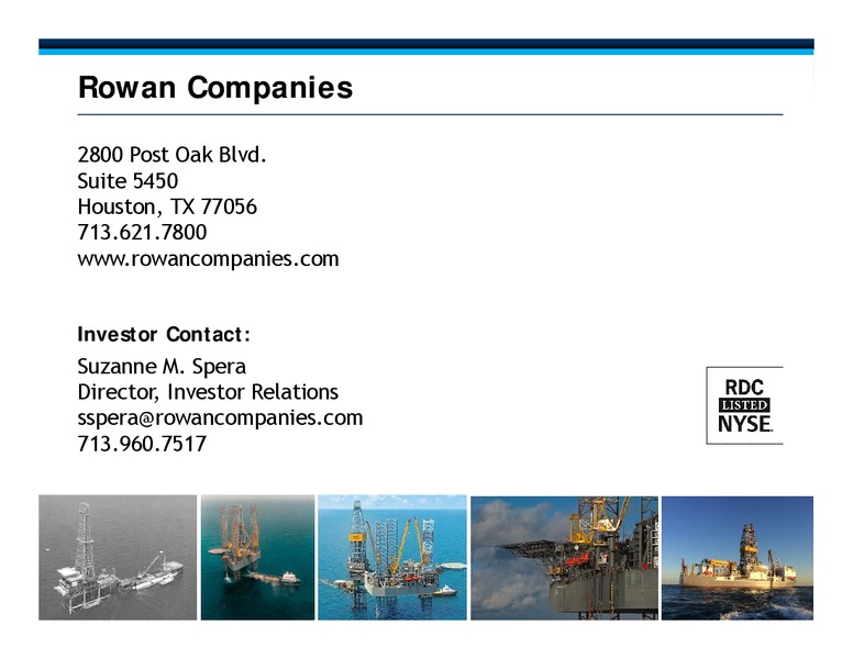 Investor Presentation – Rowan Companies plc – slide 37