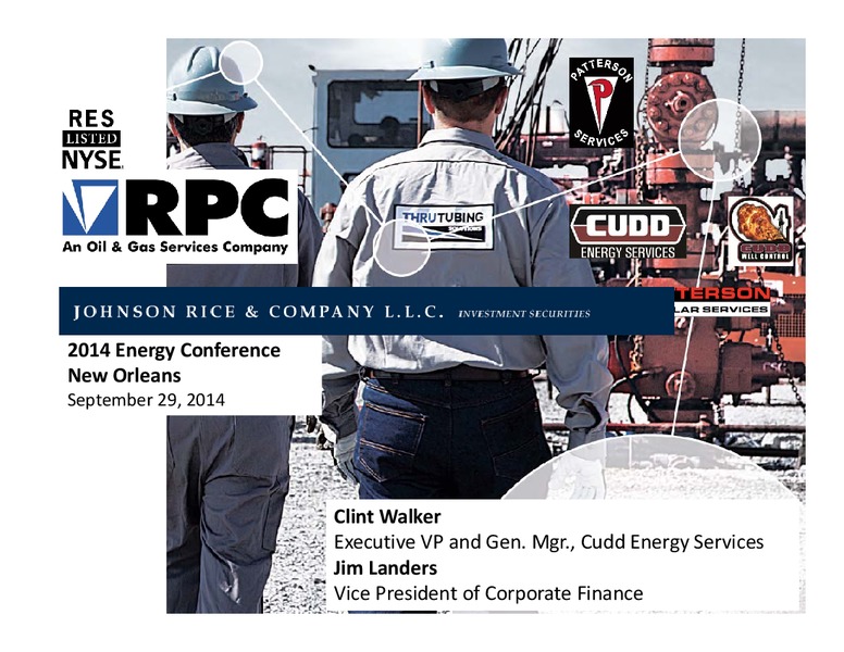 2014 RICE ENERGY CONFERENCE – Rpc Inc. – slide 1