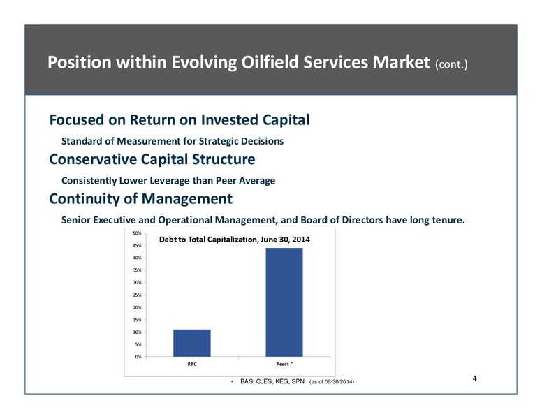 2014 RICE ENERGY CONFERENCE – Rpc Inc. – slide 4