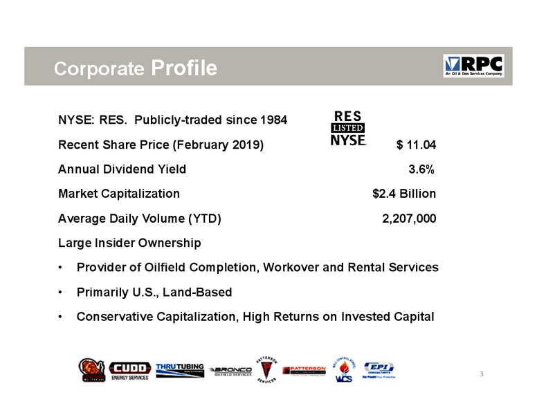 February 2019 Investor Presentation – RPC Inc. – slide 2