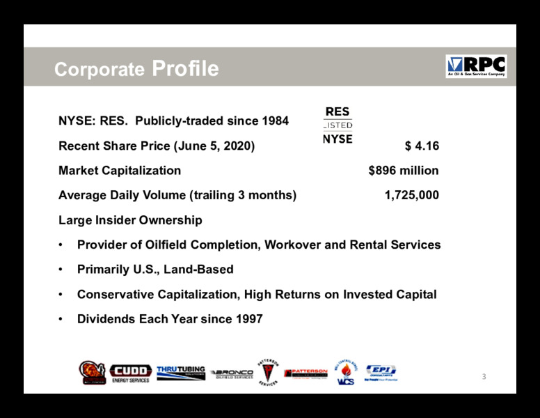 June 2020 Investor Presentation – RPC Inc. – slide 2