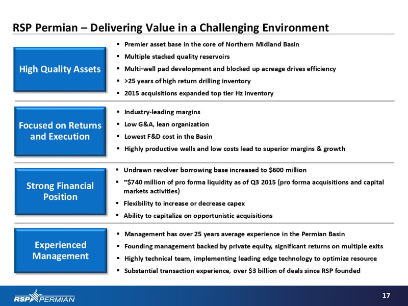 January 2016 Investor Presentation – RSP Permian Inc. – slide 16