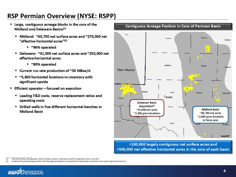 January 2017 Investor Presentation – RSP Permian Inc. – slide 2