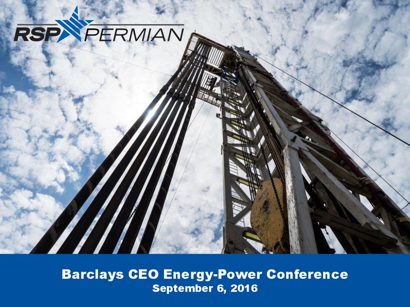 Barclays CEO Energy Power Conference – RSP Permian Inc. – slide 1