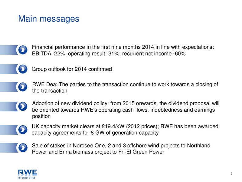 INVESTOR PRESENTATION – RWE DEA – slide 3