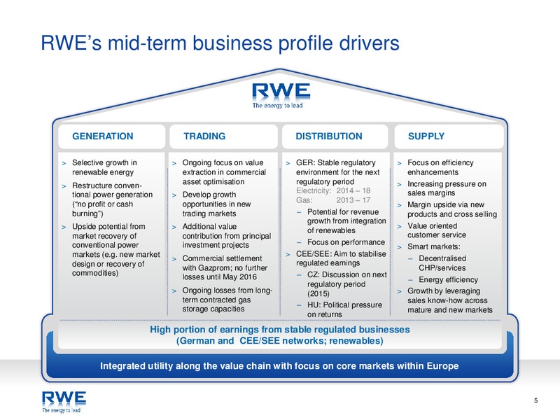 INVESTOR PRESENTATION – RWE DEA – slide 5