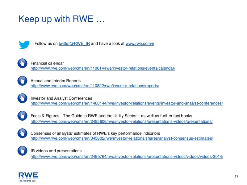 INVESTOR PRESENTATION – RWE DEA – slide 33
