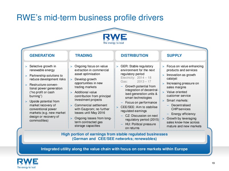 Investor Presentation – RWE DEA – slide 18