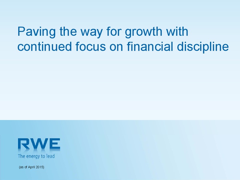 APRIL 2015 INVESTOR PRESENTATION – RWE DEA – slide 1