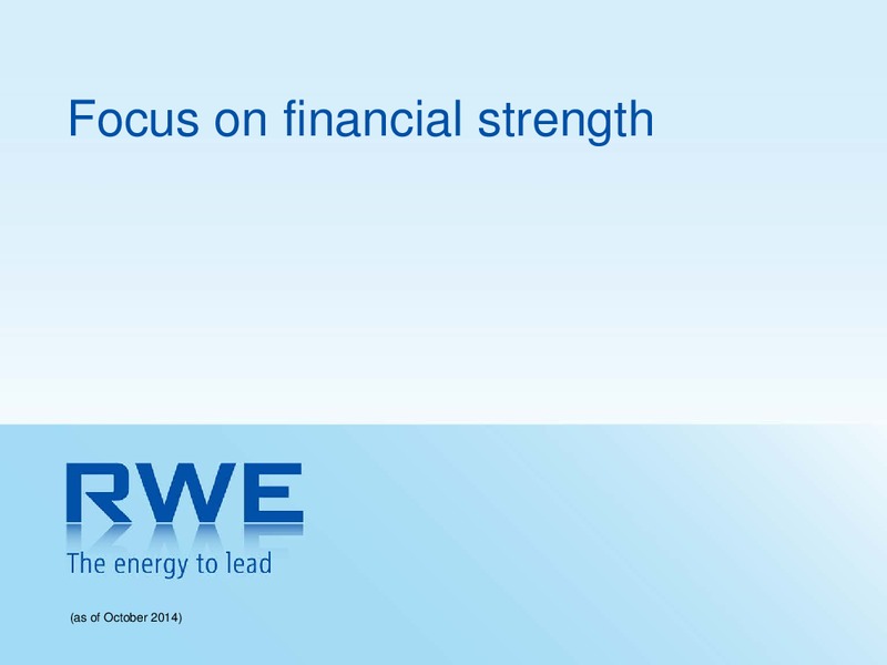 Investor Presentation – RWE DEA – slide 1