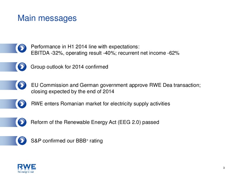 Investor Presentation – RWE DEA – slide 3