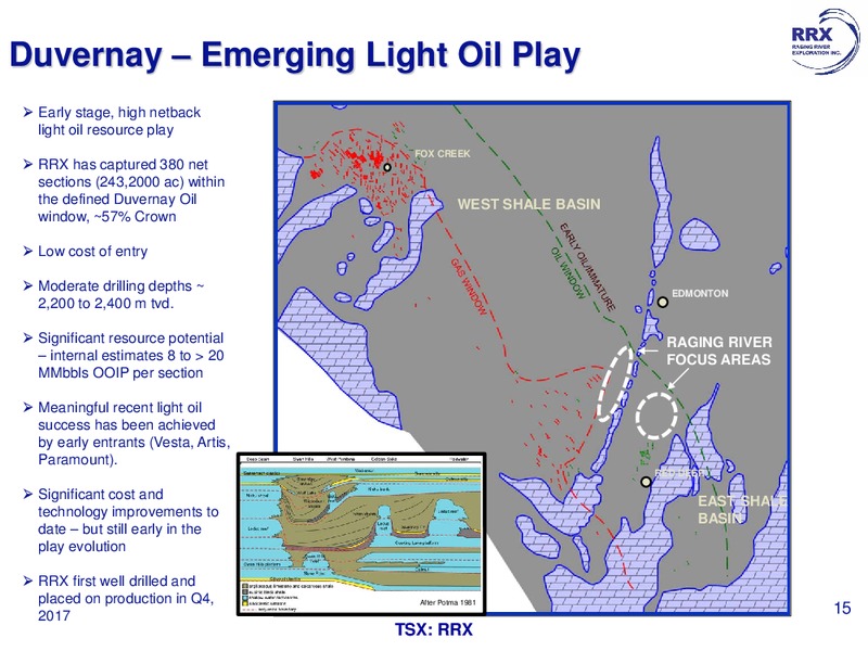 January 2018 Corporate Presentation – Raging River Exploration Inc. – slide 15