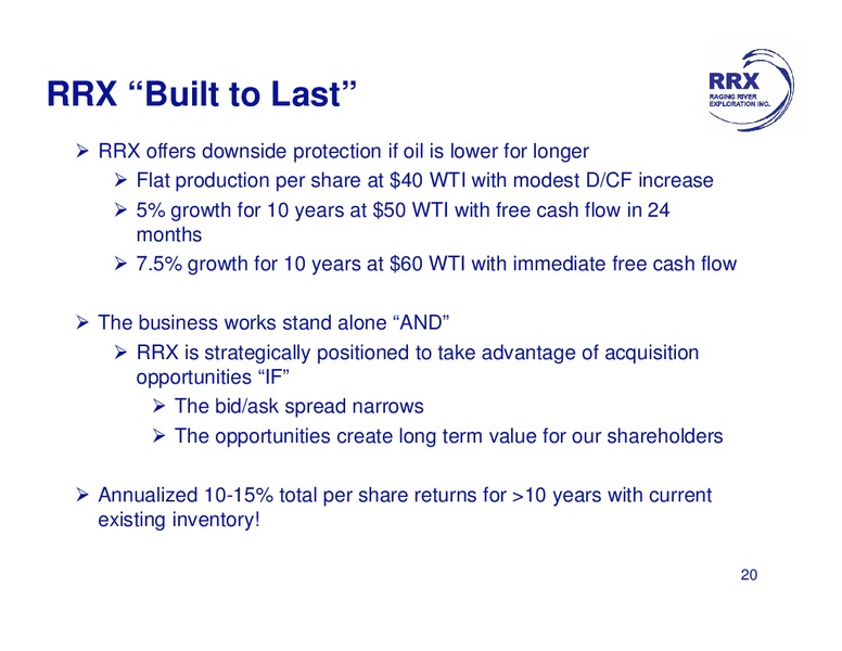 September 2015 Corporate Presentation – Raging River Exploration Inc. – slide 20