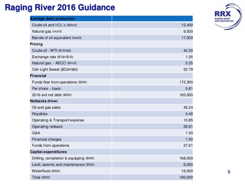 December 2015 Investor Presentation – Raging River Exploration Inc. – slide 9