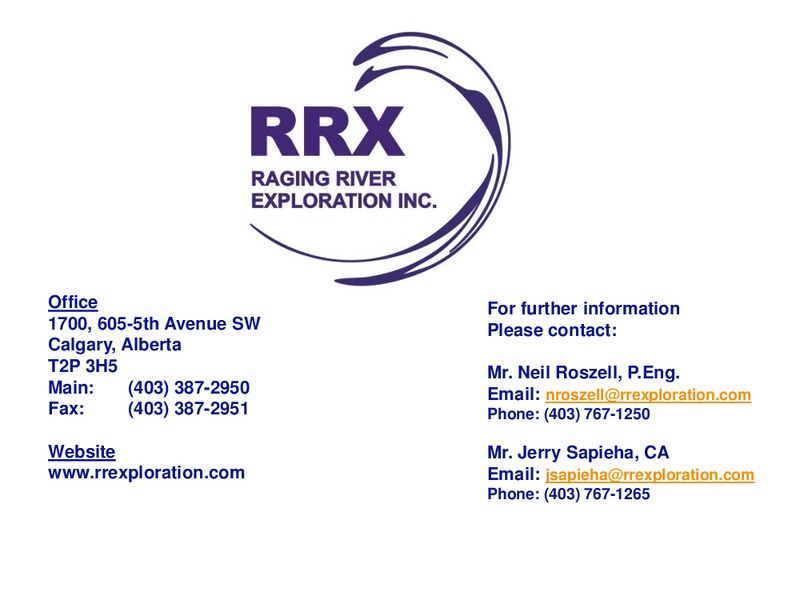 December 2016 Investor Presentation – Raging River Exploration Inc. – slide 13