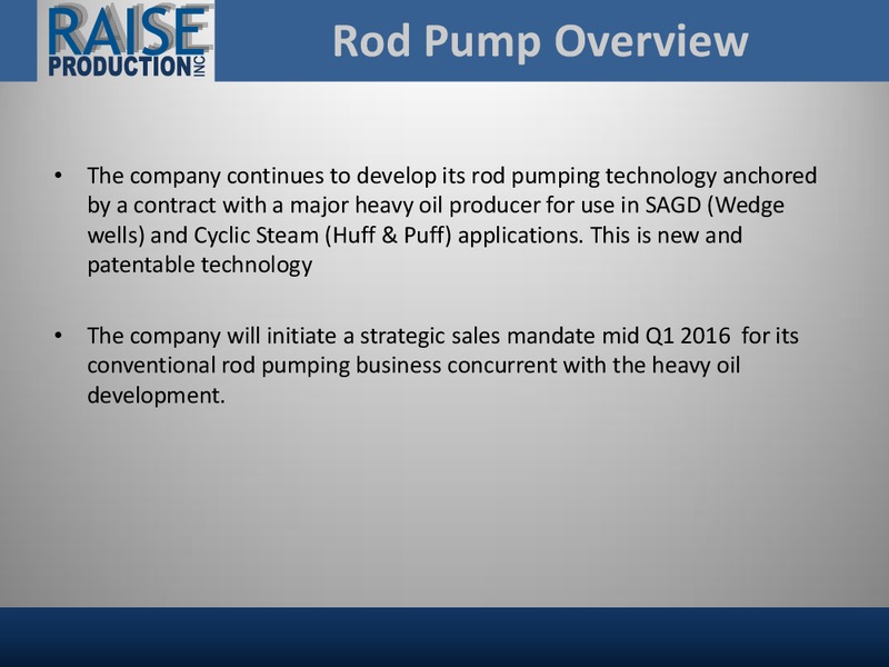 Annual General Meeting – Raise Production Inc. – slide 9