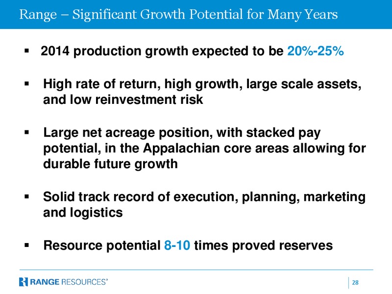 Corporate April 2014 Presentation – Range Resources Corp – slide 27